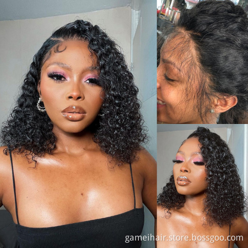 Wholesale Cheap Lace Front Wig Vendors Brazilian Virgin Hair Closure HD Transparent Lace Short Bob Human Hair Lace Front Wigs